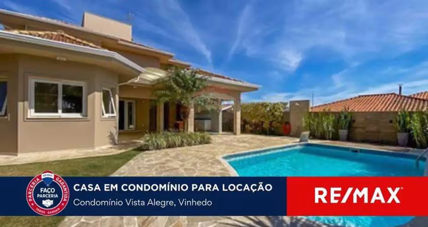 Casa de condomínio para locação com 3 suítes e escritório - condomínio vista alegre - vinhedo - sp