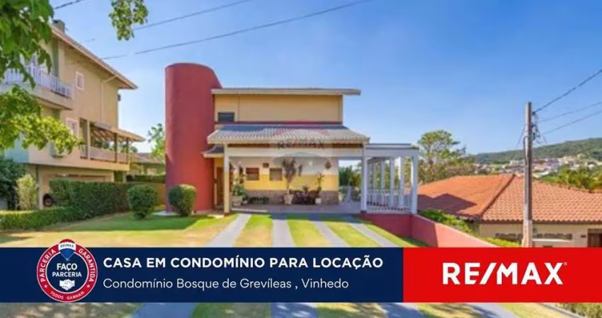Casa com 4 dormitórios para alugar no condomínio bosque de grevíleas - vinhedo/sp
