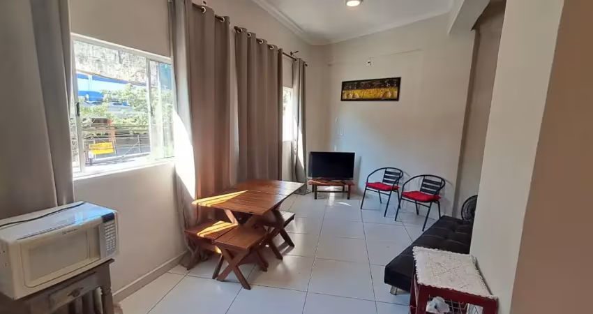 Amplo apartamento mobiliado para alugar, 50m² 01 dorm. boa vista, são vicente - sp