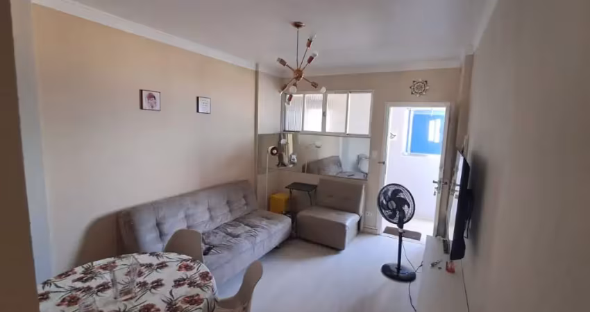 Amplo apartamento mobiliado 01 dorm. 50m² gonzaguinha são vicente - sp
