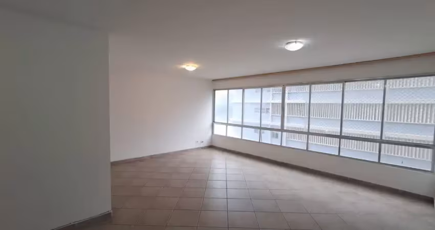 Apartamento para alugar em frente praia com vista lateral para o mar, 150m² 03 dorm. itararé, são vicente - sp