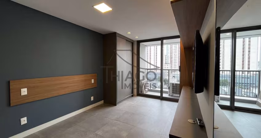 Studio novo com sacada e mobiliado de 26m² para locação, localizado no bairro do Tatuapé, São Paulo