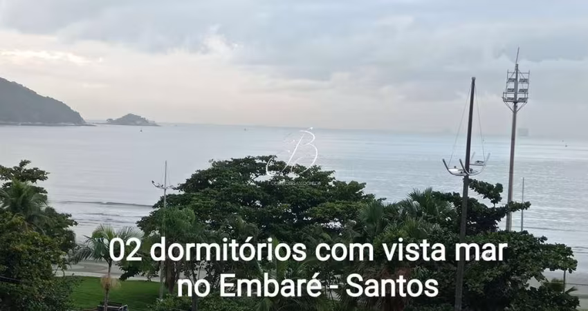 Apartamento de 02 dormitórios com vista mar a venda no Embaré - Santos