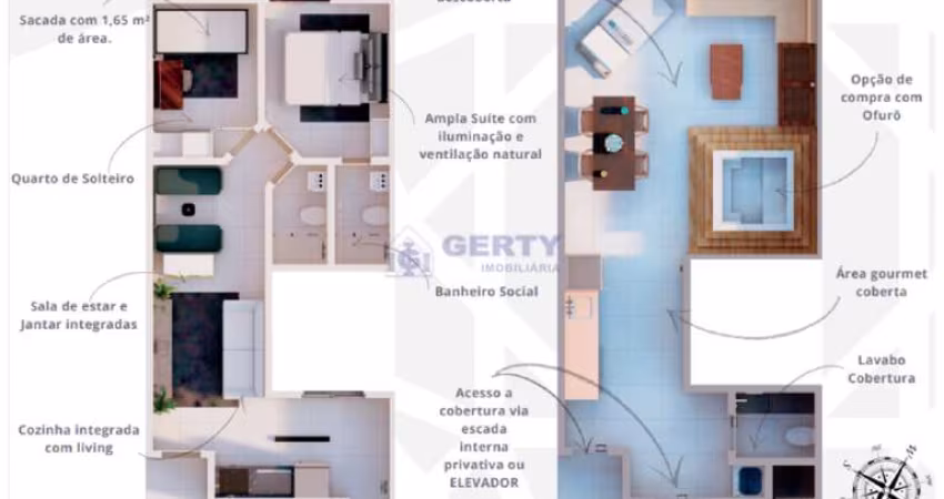 COBERTURA RESIDENCIAL PARA VENDA - 89,95 M²!! CAMPESTRE, SANTO ANDRÉ