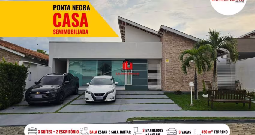 Casa em Condomínio para Venda em Manaus, Ponta Negra, 3 dormitórios, 1 suíte, 4 banheiros, 4 vagas
