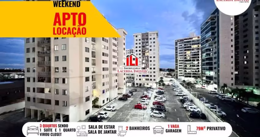 Apartamento para locação em manaus, ponta negra, 3 dormitórios, 1 suíte, 2 banheiros, 1 vaga