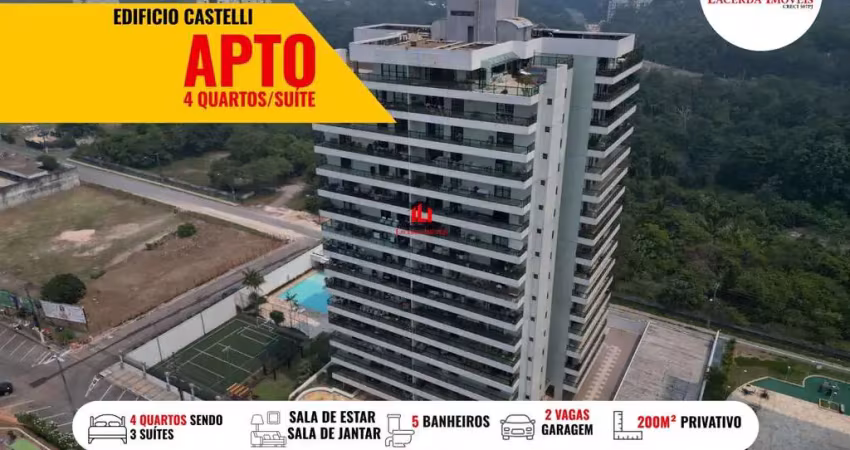 Apartamento para locação em manaus, ponta negra, 4 dormitórios, 3 suítes, 4 banheiros, 2 vagas