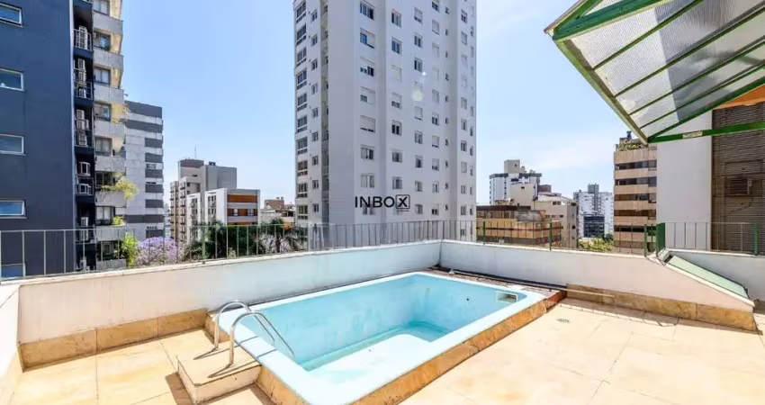 Cobertura incrível no petrópolis! 244m², 3 dormitórios, suíte e 2 vagas