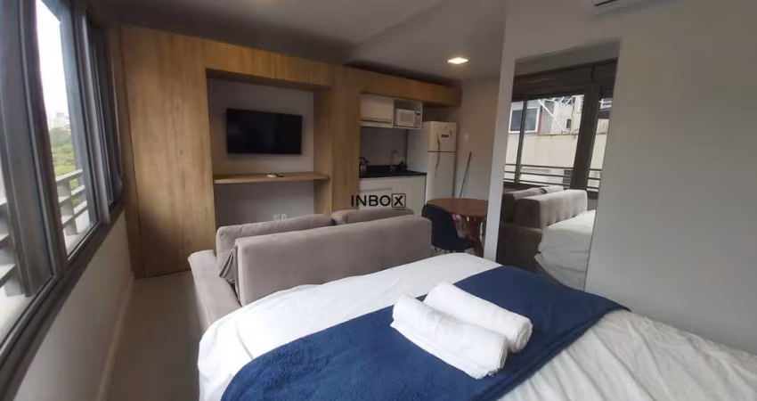 INBOX CIA IMOBILIARIA VENDE Apartamento studio mobiliado com 25,00 m² de área privativa na Cidade Baixa em Porto Alegre..