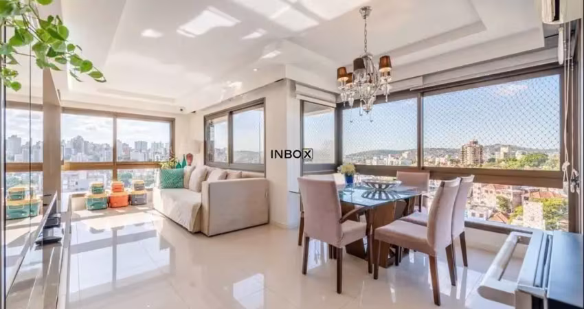 Apartamento com 2 suítes, lareira e churrasqueira e 2 vagas- 95m² privativos