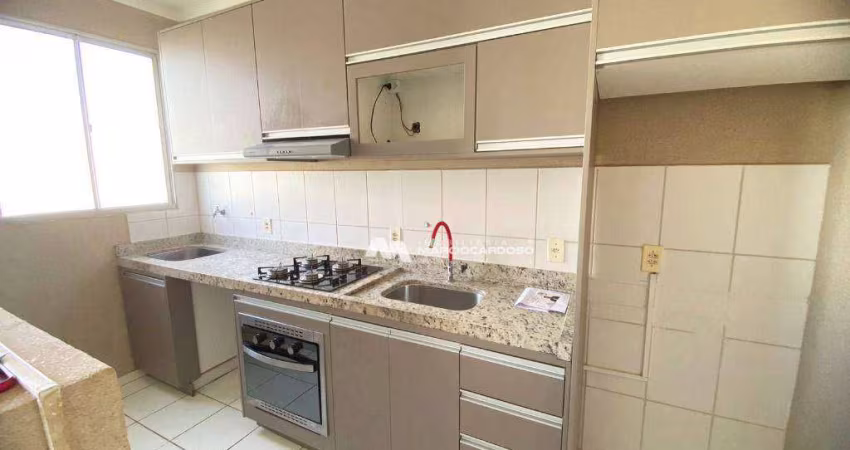 Apartamento com 2 dormitórios para alugar, 45 m² por R$ 1.536,08/mês - Caparroz - São José do Rio Preto/SP