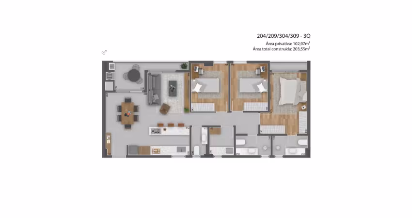 Apartamento com 3 quartos à venda na Avenida Manoel Ribas, 3574, Santa Felicidade, Curitiba