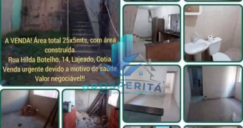 Terreno com casa em construção - 125mts - bairro lagedo - cotia/sp