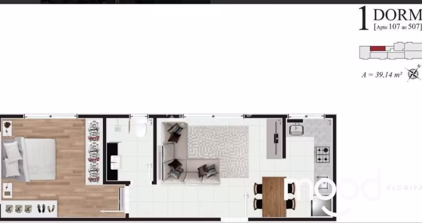 Apartamento com 1 quarto à venda na Rua das Cerejeiras, 108, Carvoeira, Florianópolis