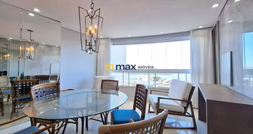 Apartamento mobiliado e decorado com 3 suítes e linda vista para o mar à venda no bairro centro em itajaí