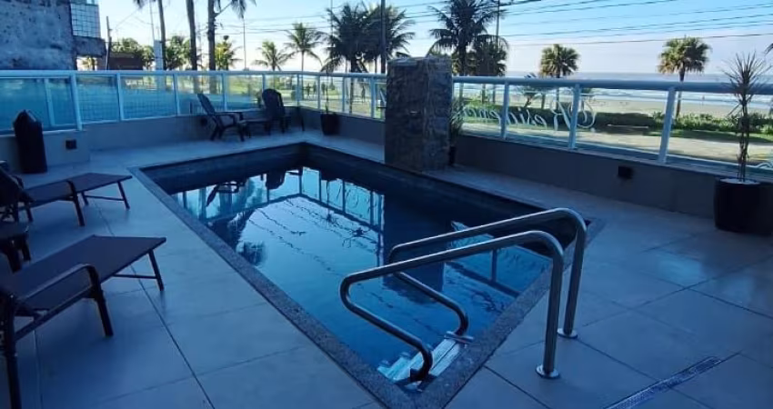 Apto 1 dormitório, frente ao mar com piscina, Vila Caiçara