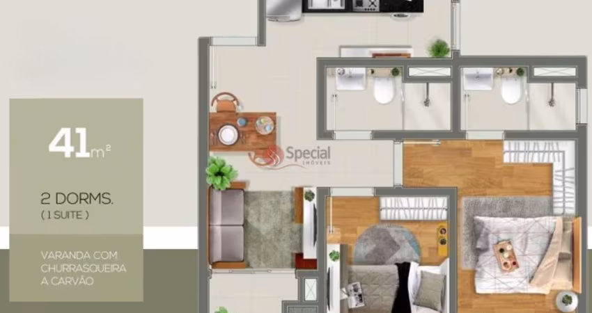 Apartamento de 41 metros na Vila Matilde, com 2 dormitórios.