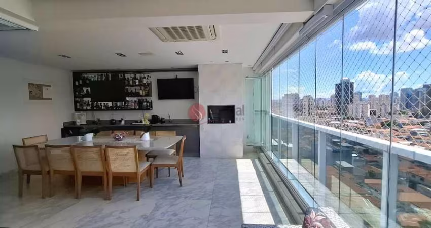 Apartamento para venda no Tatuapé, 165 metros, 3 suítes, varanda gourmet, 4 vagas fixas e depósito .