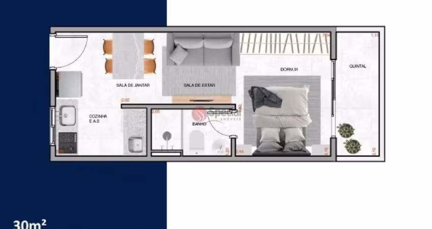 Apartamento de 30 metros na Vila Carrão. Laçamento.