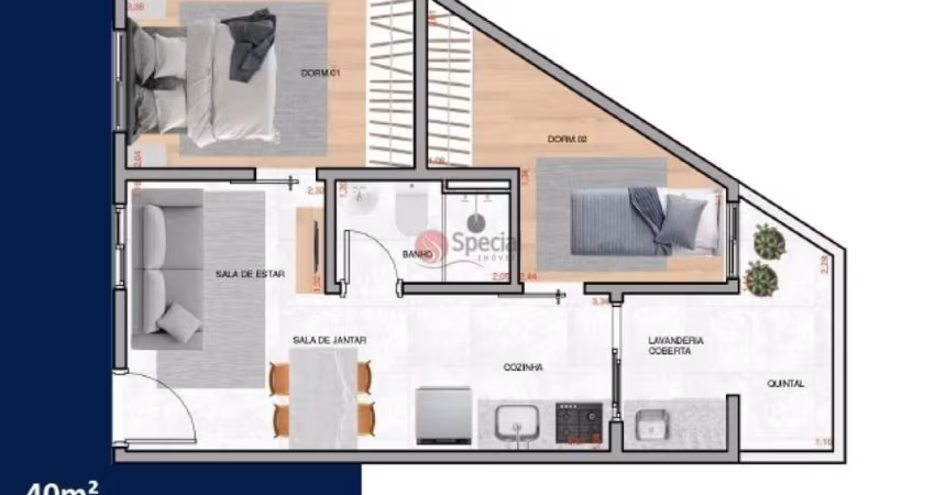 Apartamento de 40 metros na Vila Carrão. Lançamento.