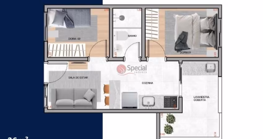 Apartamento de 36 metros Vila Carrão.