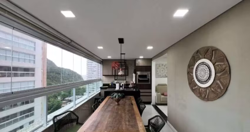 Apartamento no canto do forte, com vista para o mar com 4 quartos, 3 suítes e 3 vagas