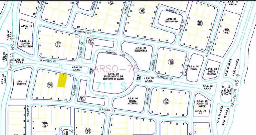 Terreno à venda na Quadra ARSO 75 Alameda 1, 7, Plano Diretor Sul, Palmas