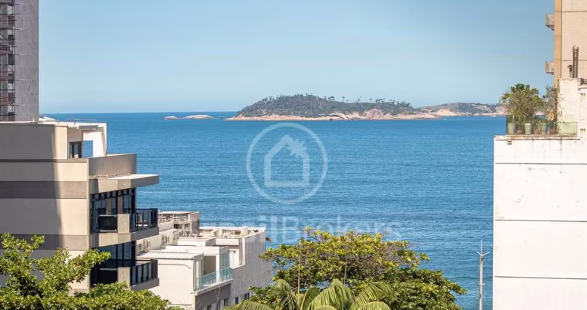 Lindo apartamento em centro de terreno com vista maravilhosa para o mar do Leblon