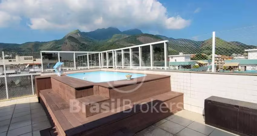 Cobertura duplex à venda com 240,00m² e 4 quartos em freguesia (jacarepaguá), rio de janeiro - rj