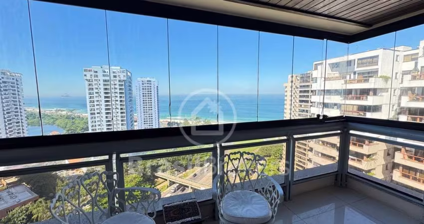 Barra da Tijuca, vista MAR deslumbrante, 3 quartos, 1 suite, dependencia completa, 2 vagas