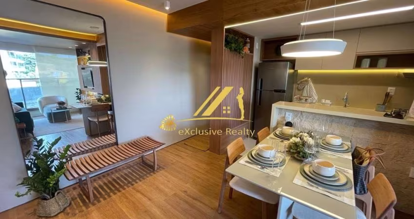 ANCORATTO JAGUARIBE. Apartamento 2 quartos, 1 suíte com varanda, 66m2. Pronto para morar! 1 vaga de garagem. Total infra de lazer. Visite decorado