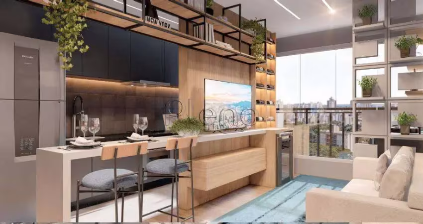 Flat à venda em campinas, parque rural fazenda santa cândida, com 1 suíte, com 35 m²