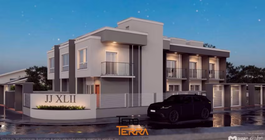 Sobrado á venda com 69m2, com 2 dormitórios, living integrado, 1 vaga de garagem