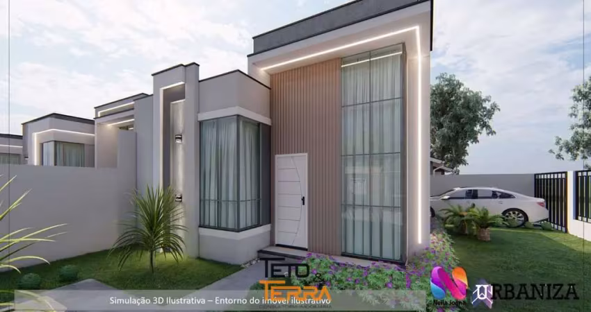 Casa a venda em moura em canelinha com 52m², 2 dormitórios, pé direito alto