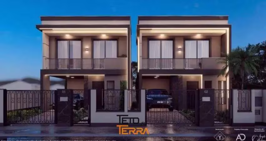 Sobrado no areias com 135m² em tijucas, 3 dormitórios, 2 suítes e área gourmet