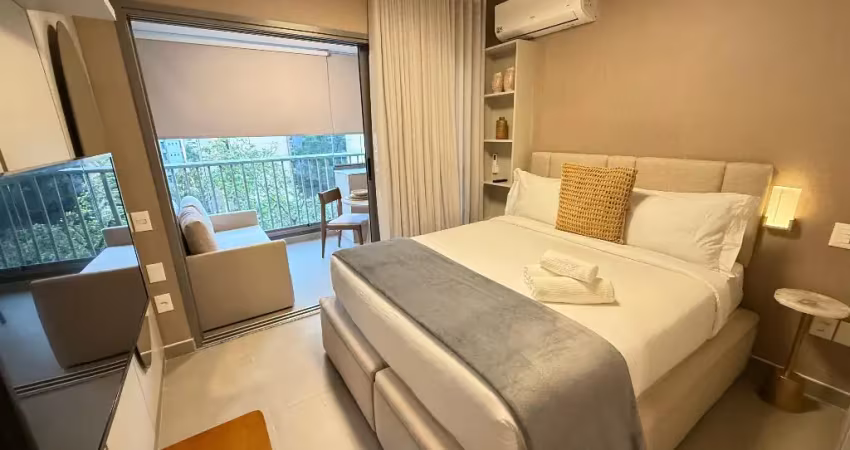 Studio em moema de 26m² mobiliado e decorado pronto para airbnb