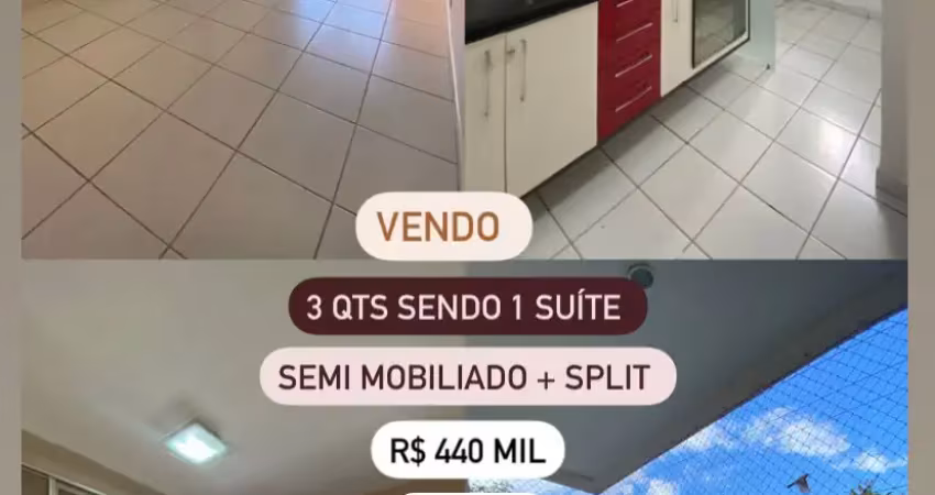 Lindo apartamento 3 quartos pra vendas semi mobiliado andar baixo
