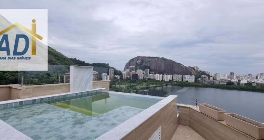 Cobertura cinematográfica, Lagoa, 550 m², - 4 suítes- duplex- 3 vagas