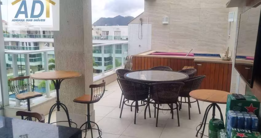 Cobertura mobiliada, recreio,3 quartos, 140 m² - venda  r$ 1.099.000 /aluguel  r$ 6.800,00 - recreio dos bandeirantes - rio de janeiro/rj