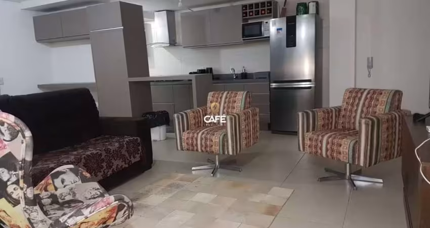 Duplex mobiliado, 2 Dormitórios, 2 Banheiros, Sacada com Churrasqueira, Box Gara