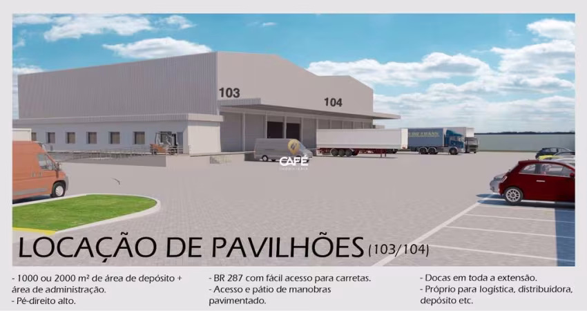 Pavilhão em complexo logístico, em Camobi