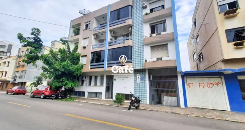 Apto de 2 dormitórios, sala, cozinha, sacada e garagem.