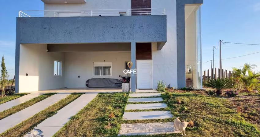 Casa NOVA no Condomínio Alexandria, com 5 dormitórios, 4 suítes, garagem p/ 2 ca