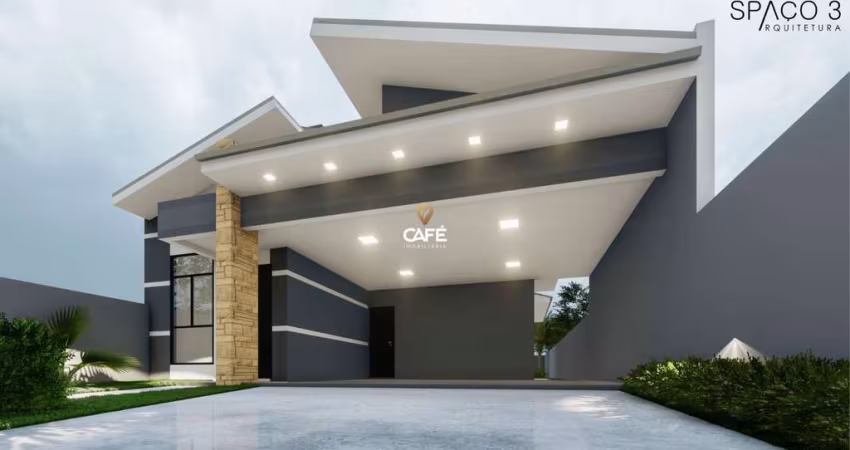 Casa em fase final de construção com 3 dormitórios, piscina e duas vagas de gara