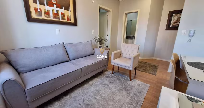 Apartamento mobiliado, 1 dormitório, 1 banheiro, 1 vaga garagem, elevador
