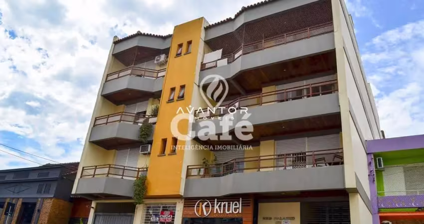 Apartamento com 3 dormitórios, sala, cozinha, terraço e 2 vagas de garagem.