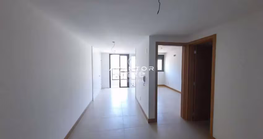Apartamento novo de 1 dormitório, sala e cozinha integrados, sacada com churrasq