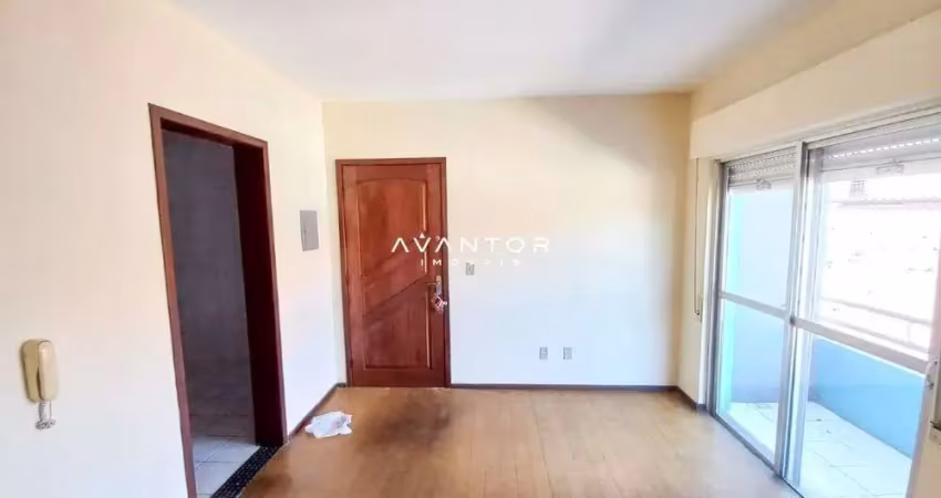 Apartamento de 2 dormitórios, sala de estar com sacada, banheiro social, cozinha