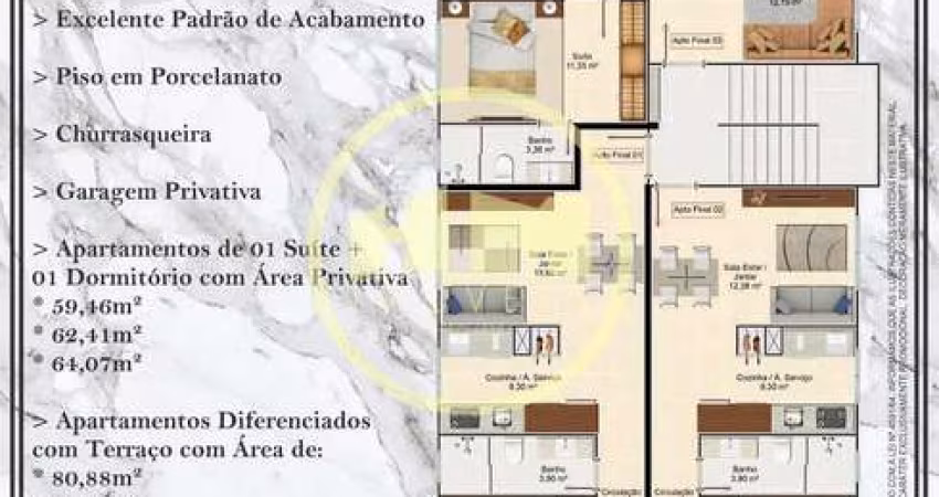 Apartamento novo com 02 dormitórios à venda - Tabuleiro, Camboriú