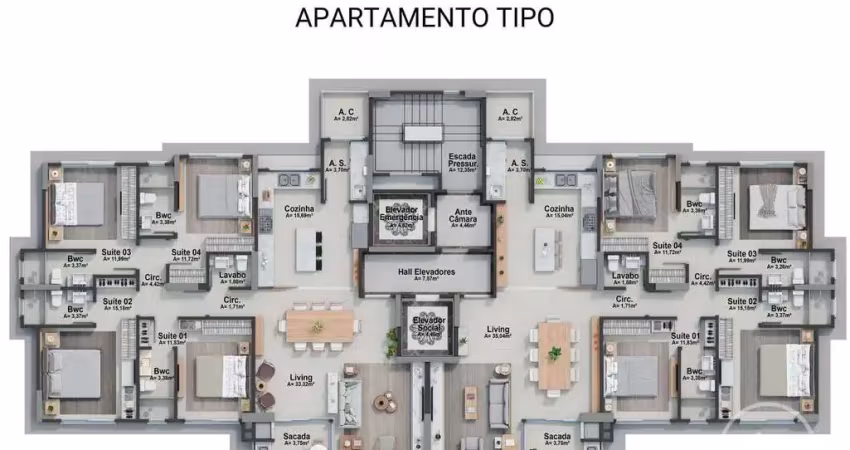 Apartamento com 4 quartos à venda na Rua Bruno Silva, 51, Pioneiros, Balneário Camboriú